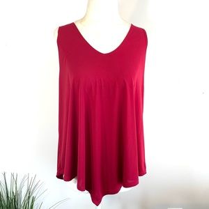 Burgundy Red halter sleeveless blouse Love J brand size L flowy breezy